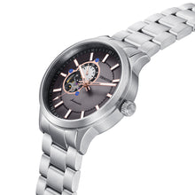 Load image into Gallery viewer, Heritor Automatic Oscar Semi-Skeleton Bracelet Watch - Pewter/Silver - HERHS1011