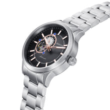 Load image into Gallery viewer, Heritor Automatic Oscar Semi-Skeleton Bracelet Watch - Black &amp; Grey/Silver - HERHS1015
