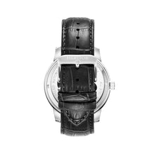 Load image into Gallery viewer, Heritor Automatic Emmanuel Semi-Skeleton Leather-Band Watch - Silver/Black - HERHS3701
