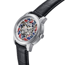 Load image into Gallery viewer, Heritor Automatic Emmanuel Semi-Skeleton Leather-Band Watch - Silver/Black - HERHS3701