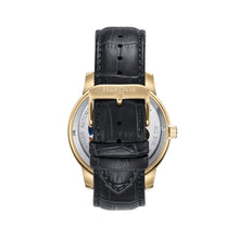 Load image into Gallery viewer, Heritor Automatic Emmanuel Semi-Skeleton Leather-Band Watch - Gold/Black - HERHS3703