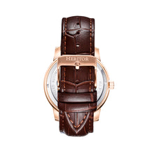 Load image into Gallery viewer, Heritor Automatic Emmanuel Semi-Skeleton Leather-Band Watch - Rose Gold/Brown - HERHS3705