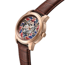 Load image into Gallery viewer, Heritor Automatic Emmanuel Semi-Skeleton Leather-Band Watch - Rose Gold/Brown - HERHS3705