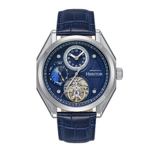 Load image into Gallery viewer, Heritor Automatic Antoni Leather-Band Watch - Silver/Blue - HERHS4303