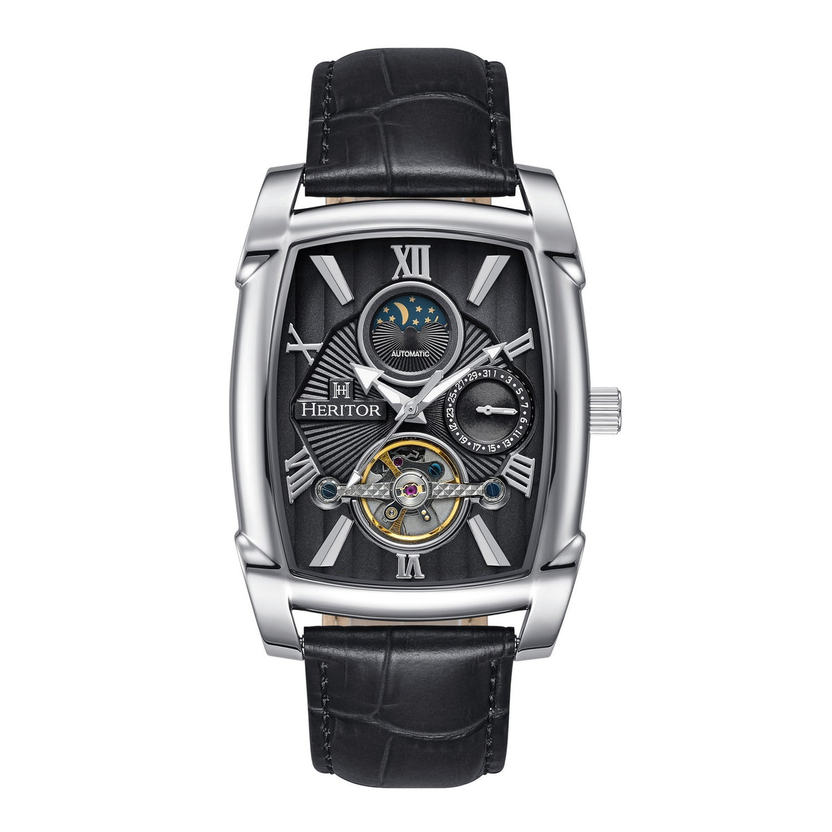 Heritor Valentin Leather-Band w/Date