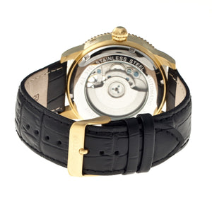 Heritor Automatic Piccard Semi-Skeleton Leather-Band Watch - Gold/Black - HERHR2004