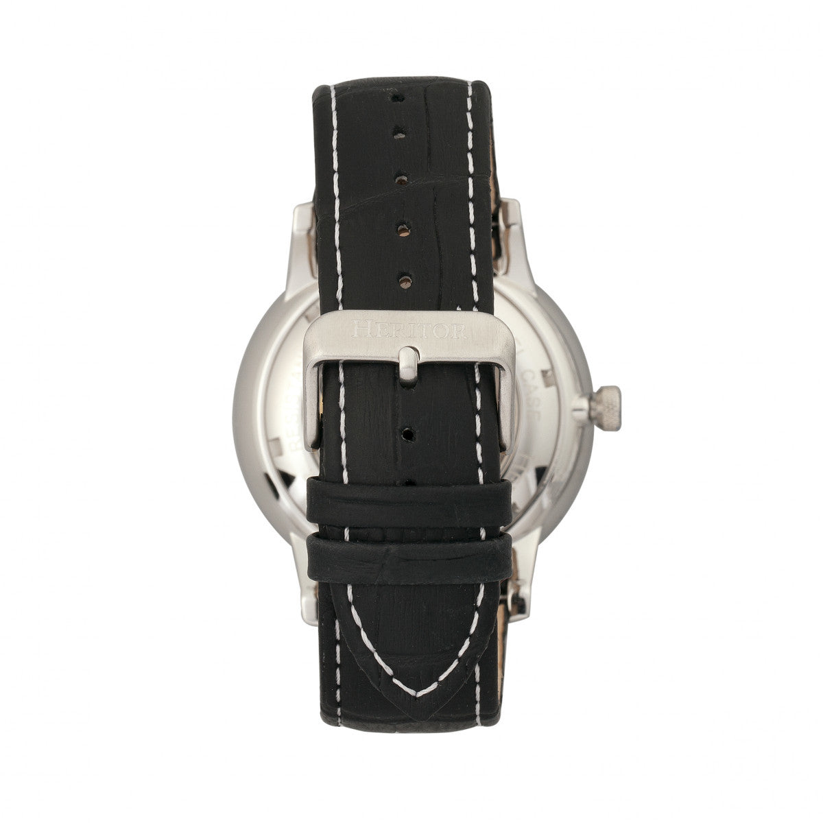 Heritor Automatic Landon Semi Skeleton Leather Band Watch