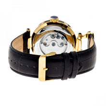 Load image into Gallery viewer, Heritor Automatic Ganzi Semi-Skeleton Leather-Band Watch - Gold/Black - HERHR3304