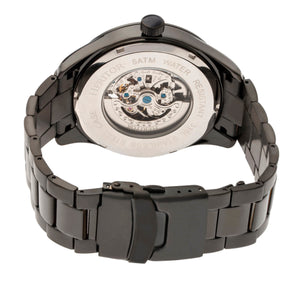 Heritor Automatic Crew Semi-Skeleton Bracelet Watch - Black/Charcoal - HERHR7009