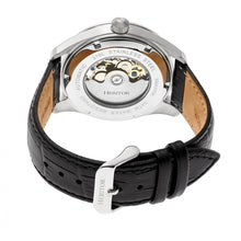Load image into Gallery viewer, Heritor Automatic Stanley Semi-Skeleton Leather-Band Watch - Silver/Black - HERHR6504