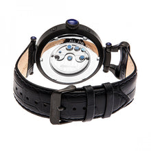 Load image into Gallery viewer, Heritor Automatic Ganzi Semi-Skeleton Leather-Band Watch - Black - HERHR3307
