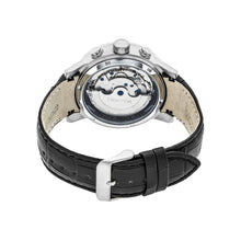 Load image into Gallery viewer, Heritor Automatic Hannibal Semi-Skeleton Leather-Band Watch - Silver/Black - HERHR4102