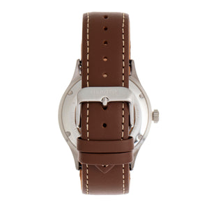 Heritor Automatic Antoine Semi-Skeleton Leather-Band Watch - Silver/Tan - HERHR8505
