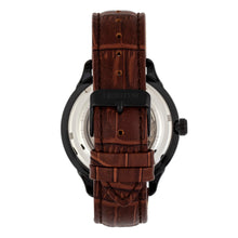 Load image into Gallery viewer, Heritor Automatic Harding Semi-Skeleton Leather-Band Watch - Black - HERHR9006
