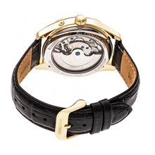 Load image into Gallery viewer, Heritor Automatic Sebastian Semi-Skeleton Leather-Band Watch  - Gold/Black - HERHR6903