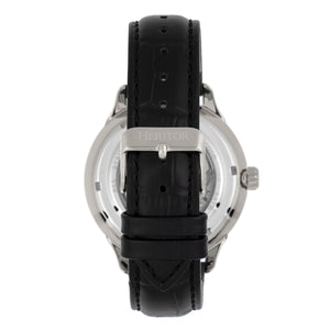 Heritor Automatic Harding Semi-Skeleton Leather-Band Watch - Silver/Black - HERHR9002
