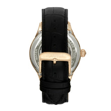 Load image into Gallery viewer, Heritor Automatic Hayward Semi-Skeleton Leather-Band Watch - Gold/Black - HERHR9404

