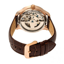 Load image into Gallery viewer, Heritor Automatic Winthrop Leather-Band Skeleton Watch - Rose Gold/Silver - HERHR7305