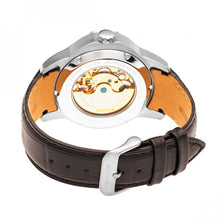 Load image into Gallery viewer, Heritor Automatic Windsor Semi-Skeleton Leather-Band Watch - Silver/Black - HERHR4202