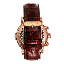 Load image into Gallery viewer, Heritor Automatic Legacy Leather-Band Watcch w/Day/Date - Rose Gold/Brown - HERHR9704
