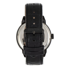 Load image into Gallery viewer, Heritor Automatic Sanford Semi-Skeleton Leather-Band Watch - Black - HERHR8305
