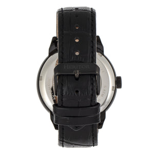 Heritor Automatic Sanford Semi-Skeleton Leather-Band Watch - Black - HERHR8305