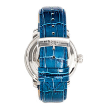 Load image into Gallery viewer, Heritor Automatic Maxim Semi-Skeleton Leather-Band Watch - Silver/Blue - HERHR8603