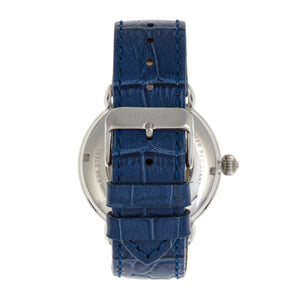 Heritor Automatic Mattias Leather-Band Watch w/Date - Silver/Blue  - HERHR8403
