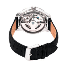 Load image into Gallery viewer, Heritor Automatic Winthrop Leather-Band Skeleton Watch - Silver - HERHR7301
