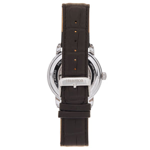 Heritor Automatic Protégé Leather-Band Watch w/Date - Silver/Black - HERHS2901