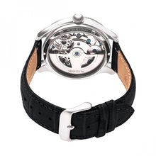 Load image into Gallery viewer, Heritor Automatic Winthrop Leather-Band Skeleton Watch - Silver/Black - HERHR7302
