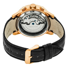 Load image into Gallery viewer, Heritor Automatic Hannibal Semi-Skeleton Leather-Band Watch - Rose Gold/Black - HERHR4106