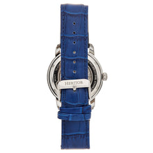 Load image into Gallery viewer, Heritor Automatic Protégé Leather-Band Watch w/Date - Silver/Blue - HERHS2903
