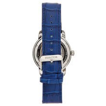 Load image into Gallery viewer, Heritor Automatic Protégé Leather-Band Watch w/Date - Silver/Blue - HERHS2903