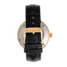 Load image into Gallery viewer, Heritor Automatic Jasper Skeleton Leather-Band Watch - Rose Gold/Black - HERHR8707