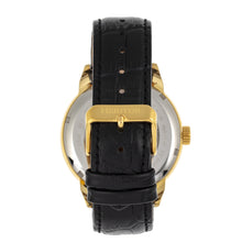 Load image into Gallery viewer, Heritor Automatic Sanford Semi-Skeleton Leather-Band Watch - Gold/Black - HERHR8303
