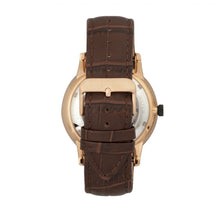 Load image into Gallery viewer, Heritor Automatic Landon Semi-Skeleton Leather-Band Watch - Rose Gold/Brown - HERHR7705
