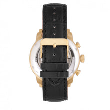 Load image into Gallery viewer, Heritor Automatic Arthur Semi-Skeleton Leather-Band Watch w/ Day/Date - Gold/Black - HERHR7905
