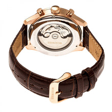 Load image into Gallery viewer, Heritor Automatic Benedict Leather-Band Watch w/ Day/Date - Rose Gold/Silver - HERHR6804