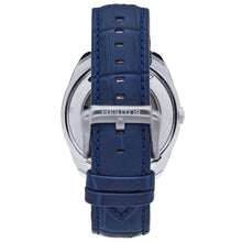 Load image into Gallery viewer, Heritor Automatic Roman Semi-Skeleton Leather-Band Watch - Silver/Navy - HERHS2202