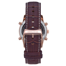 Load image into Gallery viewer, Heritor Automatic Wilhelm Semi-Skeleton Leather-Band Watch w/Day/Date - Brown/Rose Gold - HERHS2106