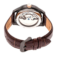 Load image into Gallery viewer, Heritor Automatic Sebastian Semi-Skeleton Leather-Band Watch  - Black/Brown - HERHR6906