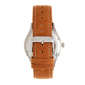 Heritor Automatic Antoine Semi-Skeleton Leather-Band Watch - Silver/Umber - HERHR8507