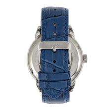 Load image into Gallery viewer, Heritor Automatic Sanford Semi-Skeleton Leather-Band Watch - Silver/Blue - HERHR8301