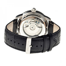 Load image into Gallery viewer, Heritor Automatic Piccard Semi-Skeleton Leather-Band Watch - Silver/Black - HERHR2002