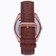 Load image into Gallery viewer, Heritor Automatic Roman Semi-Skeleton Leather-Band Watch - Rose Gold/Light Brown - HERHS2204