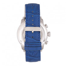 Load image into Gallery viewer, Heritor Automatic Arthur Semi-Skeleton Leather-Band Watch w/ Day/Date - Silver/Blue - HERHR7903