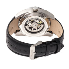 Load image into Gallery viewer, Heritor Automatic Daniels Semi-Skeleton Leather-Band Watch - Silver/Black - HERHR7403