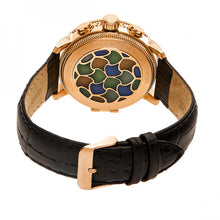 Load image into Gallery viewer, Heritor Automatic Aura Men's Semi-Skeleton Leather-Band Watch - Rose Gold/Black - HERHR3503