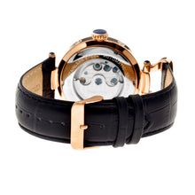 Load image into Gallery viewer, Heritor Automatic Ganzi Semi-Skeleton Leather-Band Watch - Rose Gold/Black - HERHR3306
